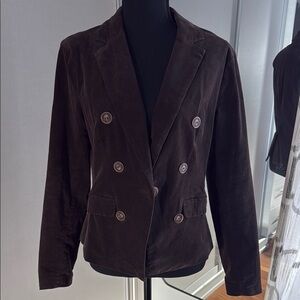 Ecru Women’s Stretch Cord Double-Breasted Brown Blazer